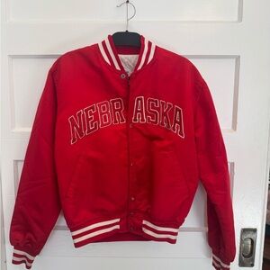 Vintage NCAA Nebraska Cornhuskers Huskers Red Starter Bomber Jacket Men's Medium